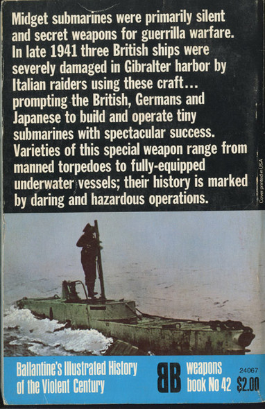 "Midget Submarine" Weapons Book No. 42 Ballantine's Illustrated History of the Violent Century