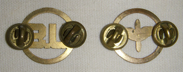 Rare Pair of Circa 1947-1949 USAF EM Collar Insignia in Stamped Brass