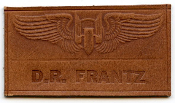 Unused WWII USAAF 544th BS 384th BG 8th AF Air Gunner Leather Name Plate for Flight Jacket