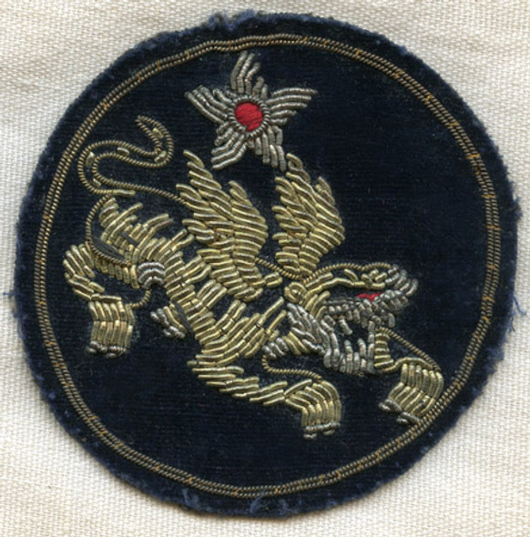 Beautiful Late 1942 CATF (14th AF) Shoulder Patch Theatre-Made Bullion on Velvet