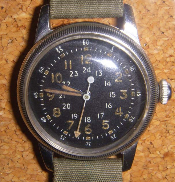 Rare Late 1940s USAF Type A-17 Pilot's Watch by Waltham Watch Co.
