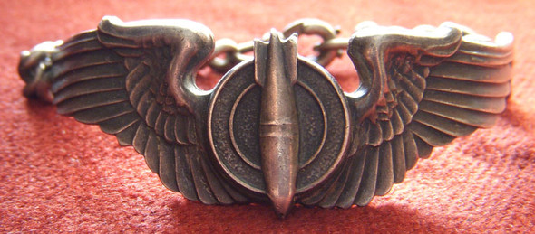 Nice Sterling WWII US Army Air Forces Bombardier Wing Bracelet by Amcraft