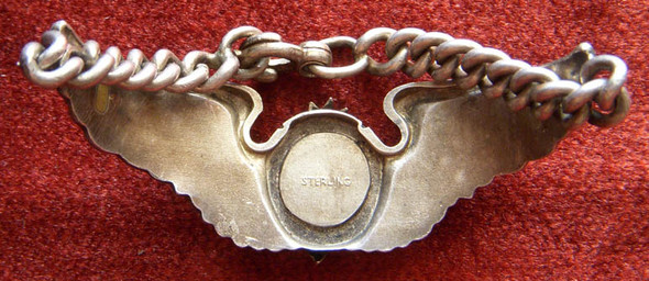 Nice Sterling WWII US Army Air Forces Bombardier Wing Bracelet by Amcraft