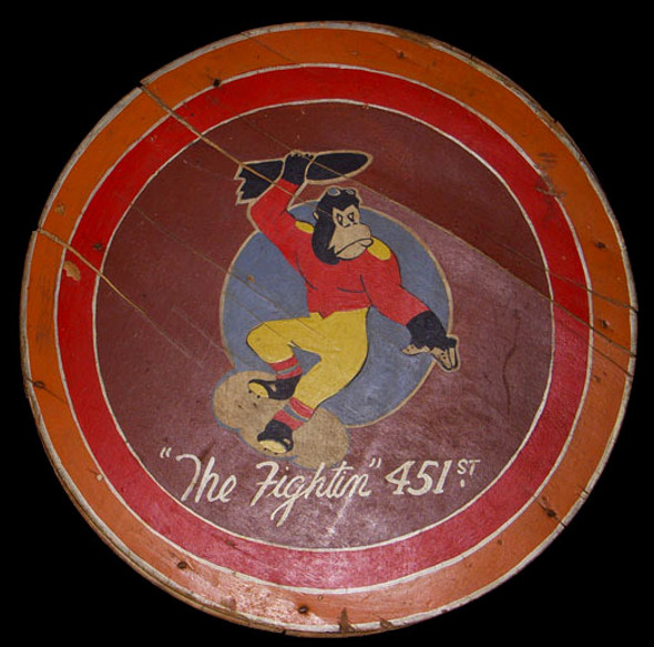 WWII Hand-Painted Barracks Sign for US 451st Bomb Squadron 322nd Bomb Group