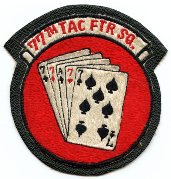 Late 1960s USAF 77th Tactical Fighter Squadron Jacket Patch Japanese-Made in Leather