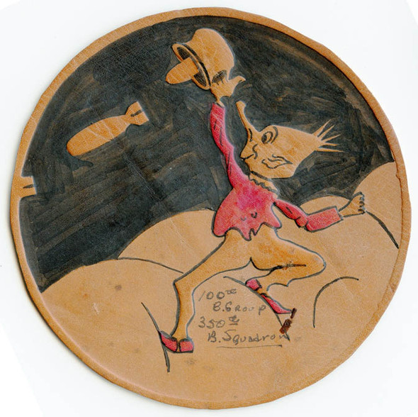 Very Rare USAAF 350th Bomb Squadron, "Bloody 100th" Bomb Group UK-Made Leather Patch