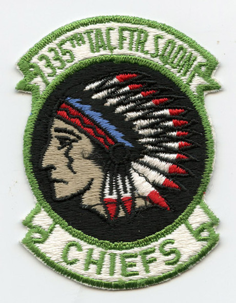Ca 1980s USAF 335th Tactical Fighter Squadron aka Chiefs Jacket Patch