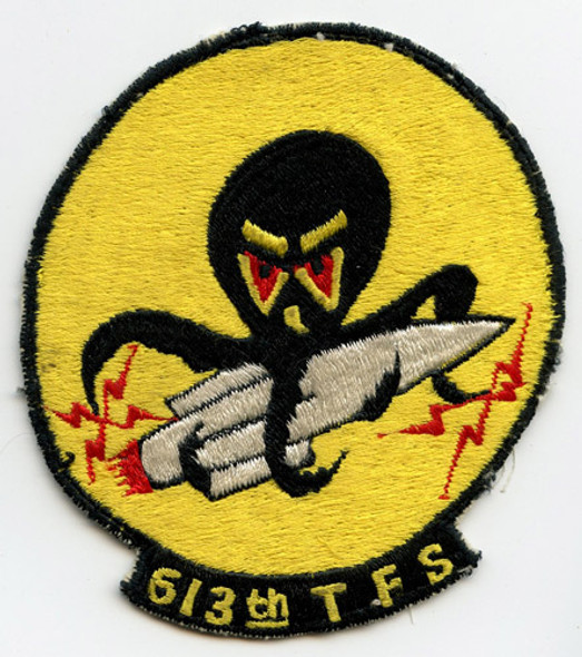 Late 1960s USAF 613th Tactical Fighter Squadron Jacket Patch NATO Japanese-Made