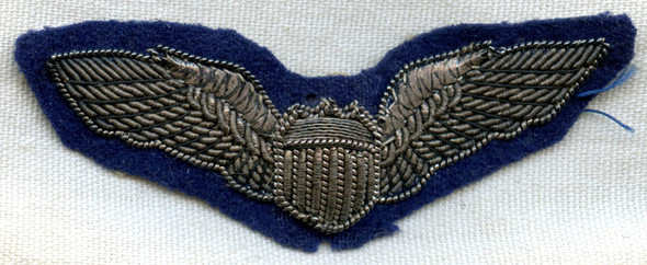 Beautiful English-Made WWII USAAF "Combat Pilot" Wing in Bullion