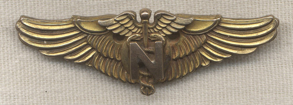 Beautiful Type 1 USAAF Flight Nurse Wing in Gilt Sterling by Balfour