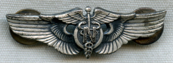 Rare Circa 1944 Issue USAAF Flight Nurse Wing Made from 1943 Dies