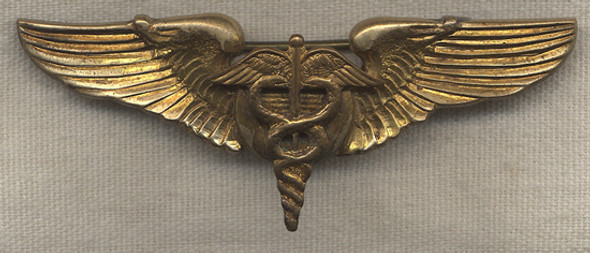 RARE WW II Theater-Made AAF Flight Surgeon Wing