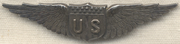Rare WWI US Air Service Pilot Wing by Johnson Mfg. Co.