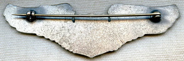 Great, Large 1930s US Air Corps (USAC) Pilot Wing in Silver-Plated Brass
