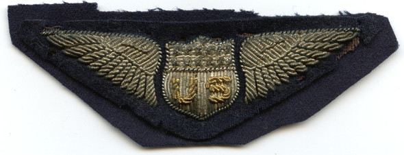 Beautiful Bullion WWI Issue or Regulation US Air Service Pilot Wing