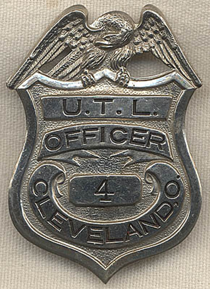 Ca. 1900 Union Telegraph Lines Officer #4 Cleveland Ohio Badge