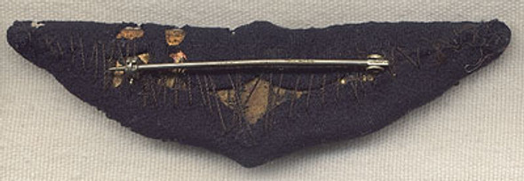 WWI US Air Service Pin-back Bullion Pilot Wing