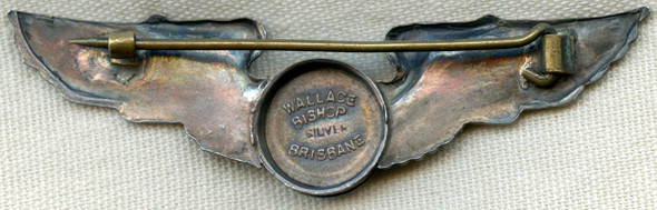 Beautiful WWII USAAF Air Crew Wing in Solid Silver Aussie-Made by Wallace Bishop Brisbane