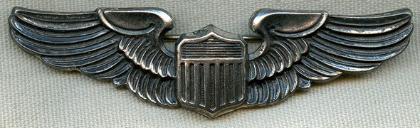 Rare WWII USAAF Pilot Wing by Nelson Co. of Long Beach, New York