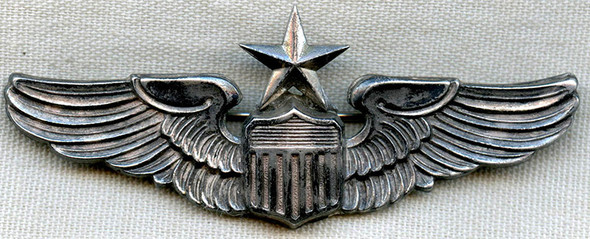 Rare WWII USAAF Sterling Pilot Wing by Nelson Co. Long Beach. Long Island, NY