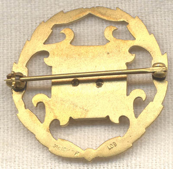 1930s-1940s New England Telephone & Telegraph Co. Operators Service Brooch with Green Stone