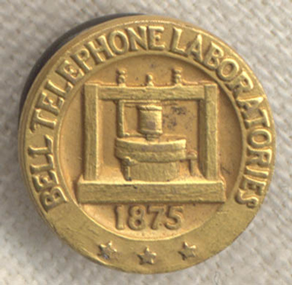 1920s Bell Telephone Laboratories 15 Year Service Lapel Pin 10K Gold