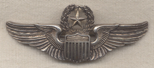 Rare and Exquisite WWII Chinese-Made USAAF Command Pilot Wing in Coin Silver