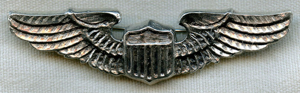Great Chinese-Made WWII USAAF Pilot Wing in Cast Silver