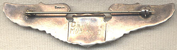 Rare WWII AAF Pilot Wing by Beverly Craft Named to Captain D. Mucich