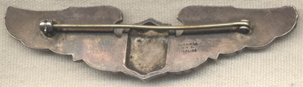 Nice WWII USAAF Type II Norsid Pilot Wing in Sterling