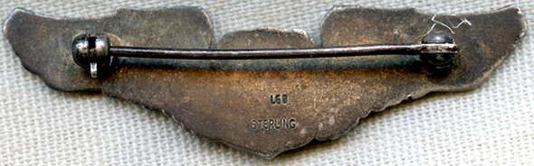 Early WWII USAAF Shirt Size Pilot Wing by Balfour 1st Pattern Wing