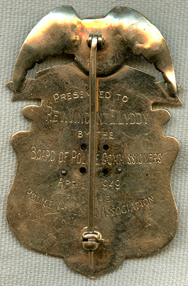 Stunning Ca 1949 New Haven, CT Police Chaplain Badge in 14K Gold