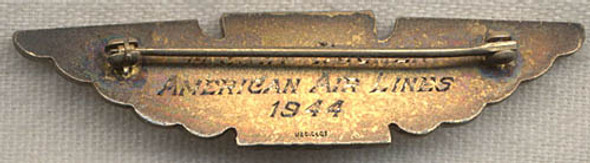 RARE 1944 American Airlines Stewardess Wing Named to Crash Victim!!