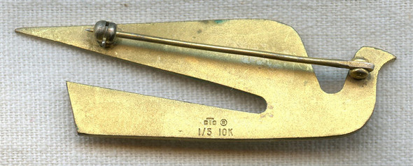 1960s Gold-Filled Braniff International Airways Flight Attendant Jacket Wing 5th Issue