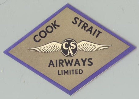 1930s Australian Cook Strait Airways Limited Baggage Label