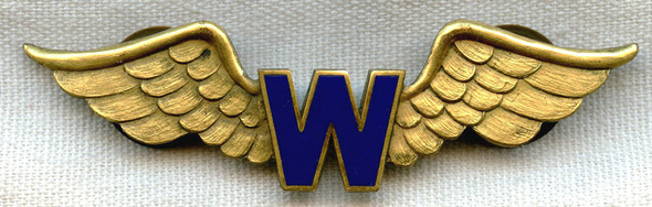 Early 1930s Wilmington-Catalina Airlines Pilot Wing by Allen of Los Angeles