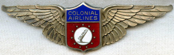 Stunning 1942 Colonial Airlines Pilot Wing 1st Issue Jacket Size in Sterling