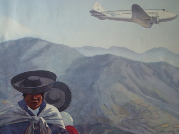 Circa 1939 Pan American Airways (PAA) Ecuador Andes Travel Poster
