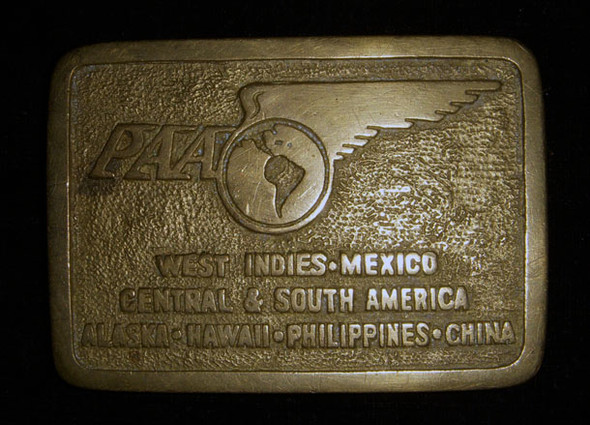 Great 1930s Pan Am Airways Brass Belt Buckle