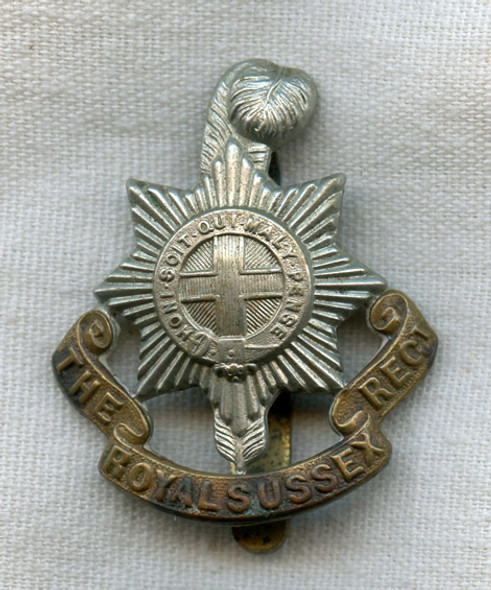 WWI British Army Royal Sussex Regiment Cap Badge