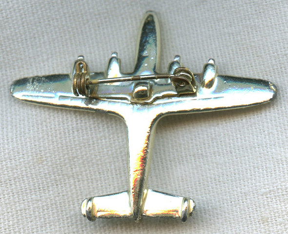 1950s Trans World Airlines (TWA) Plane Pin with Two Green "Lights"