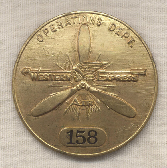 Late 1920s Western Air Express Operations Dept. (Ground Crew) Badge