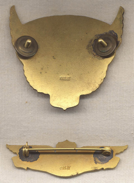 Mint Set of Circa 1929-1931 Mid-Continent Air Express Cap Badge and Wing