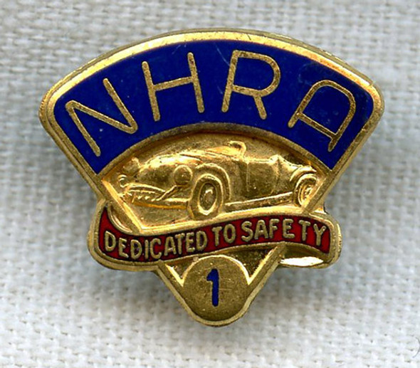 1950s One Year Member Pin for National Hot Rod Association (NHRA)