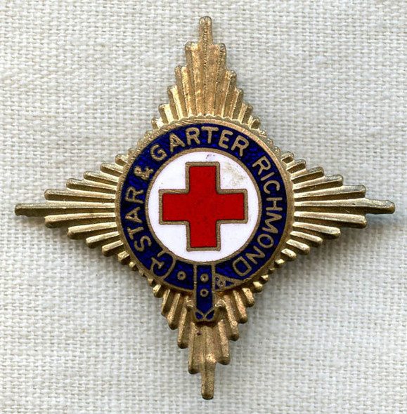 WWII Star and Garter Richmond Red Cross Pin