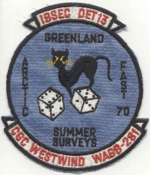 Circa 1970 USCGC Cutter Westwind (WAGB-281) IBSEC Det. 13 Jacket Patch