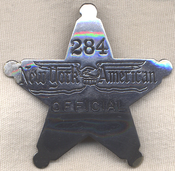 1920s-1930s New York American Reporters/Fire Lines Badge