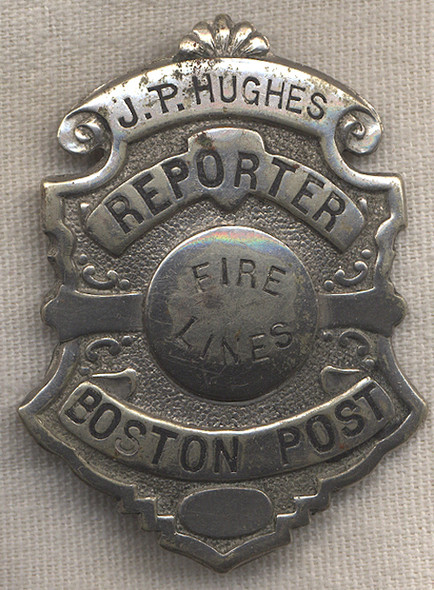 1880's Named Boston Post Fire Lines Badge