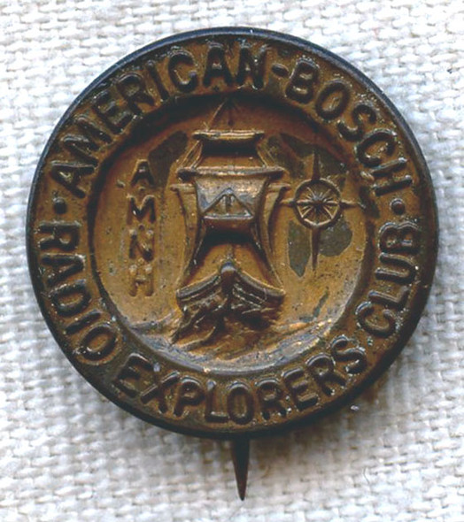 1920s American-Bosch Radio Explorers Club Lapel Pin <p> NO LONGER AVAILABLE