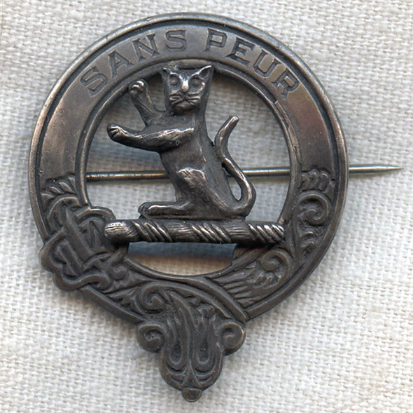 Hallmarked Edinburgh Scottish Silver Badge for Clan Sutherland Date Marked 1971-1972